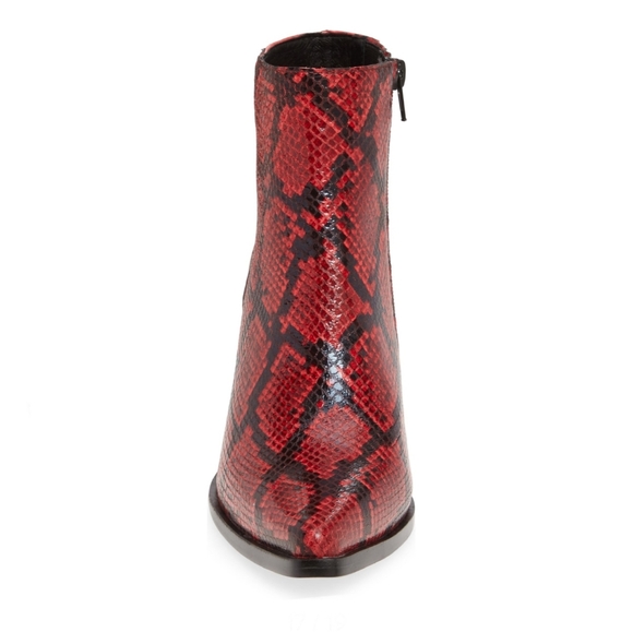 Edgy Bold Jeffrey Campbell Snake Print Booties - Picture 3 of 7